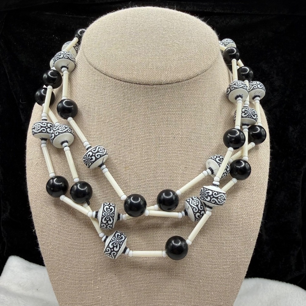 Vintage Beaded Necklace Long Multi Wrap Options 48"
